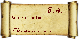 Bocskai Arion névjegykártya